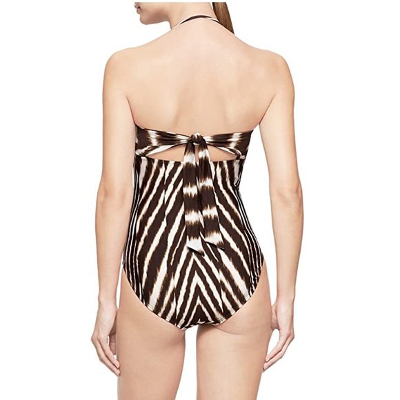 NWT Calvin Klein Animal Bandeau One-Piece Swimsuit - Picture 5 of 5